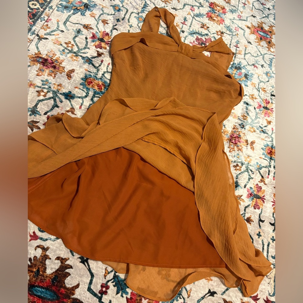 Kendall + Kylie Rust Orange Ruffle Dress - Picture 3 of 6